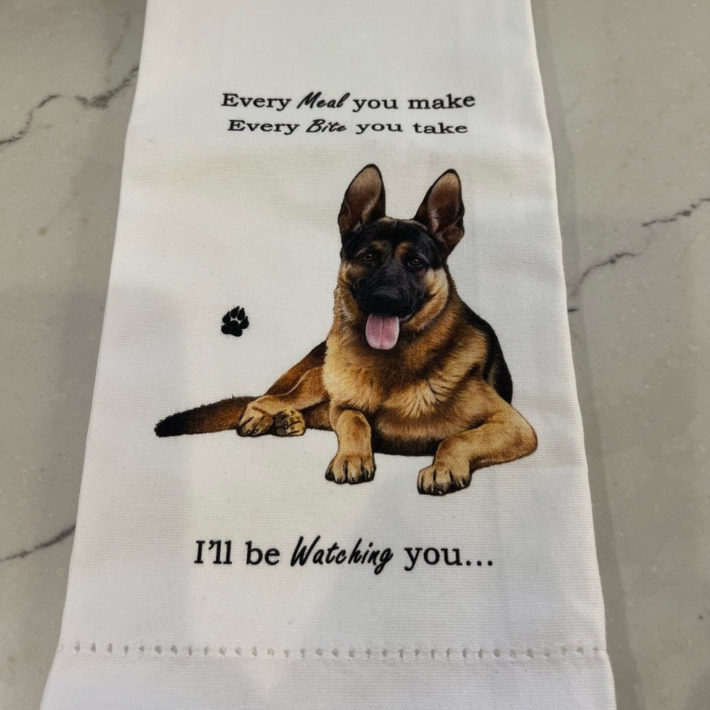 Dog-Themed White Kitchen Towel—New!